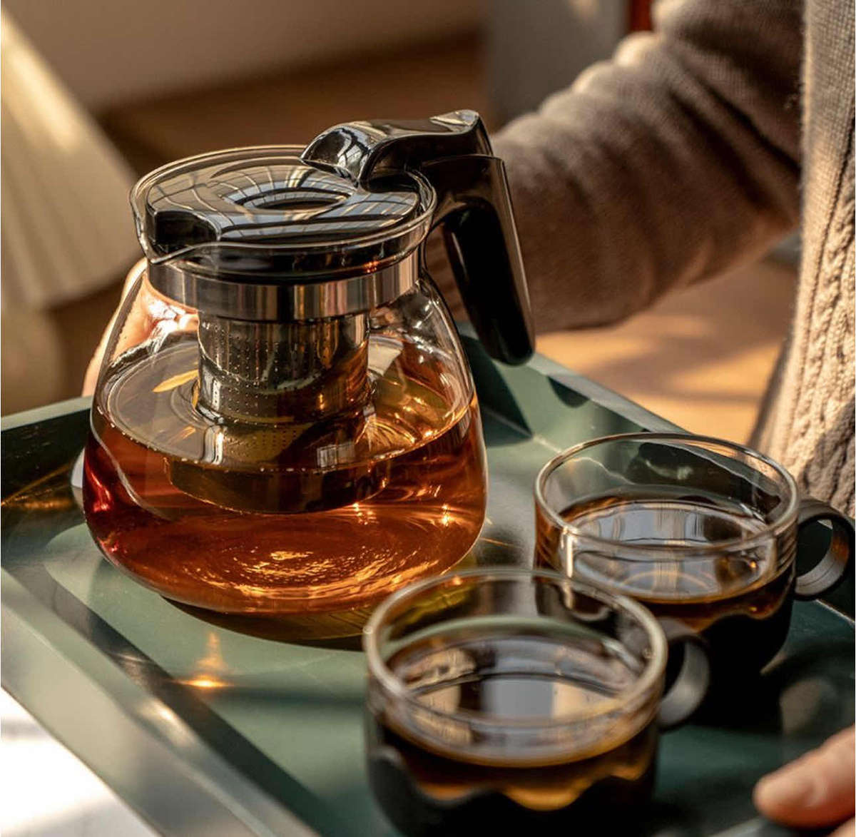 Glass Teapot Tea Cup, Tea Separation Tea Set With Filter Screen