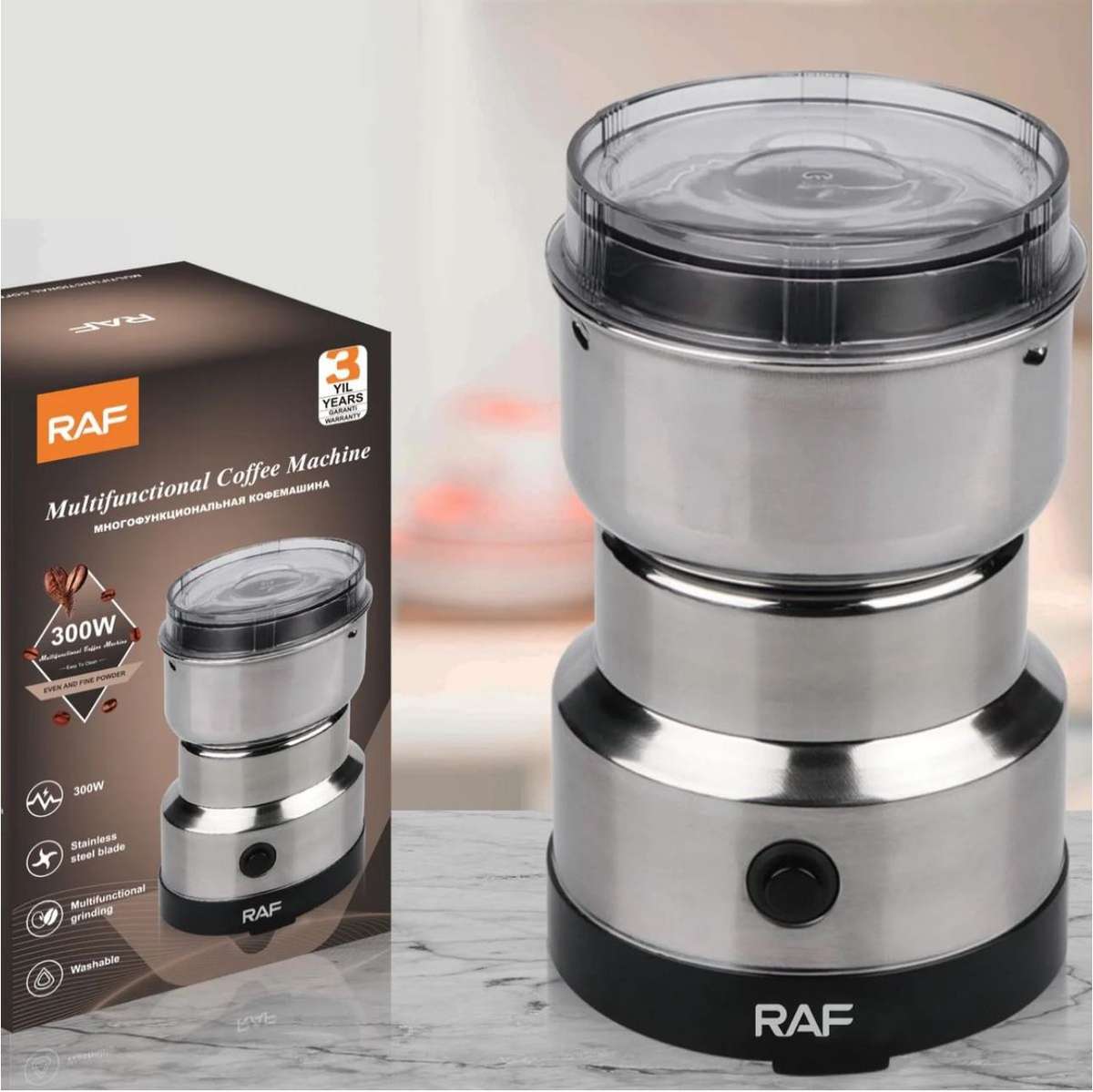 RAF - Silver Stainless Steel Coffee Grinder