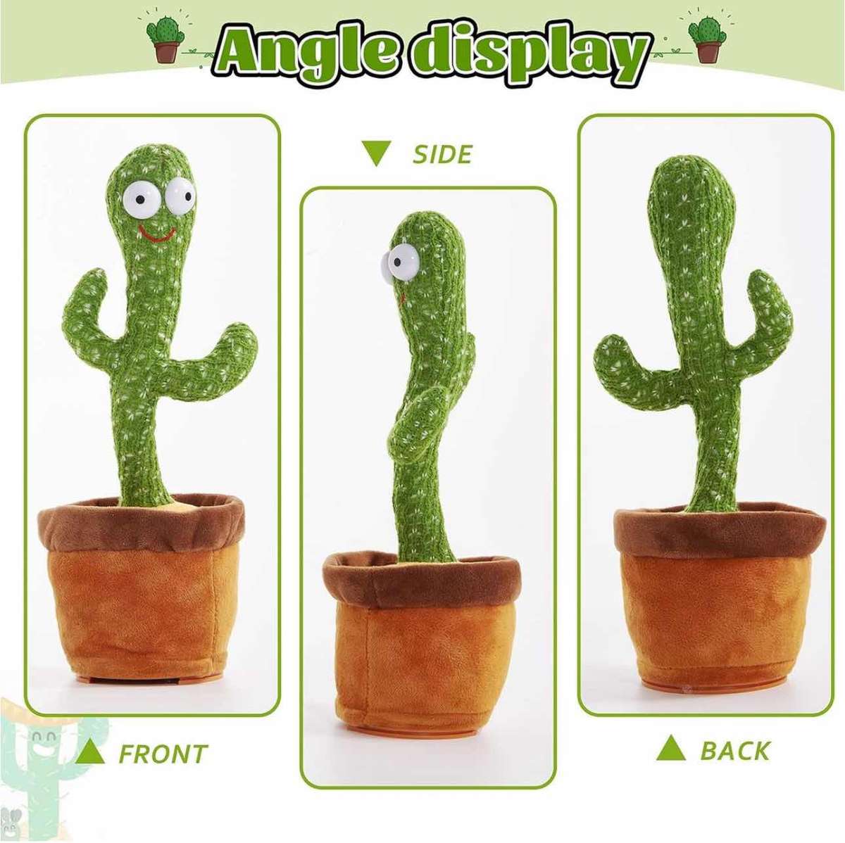 Dancing Cactus Toy Talking Singing Recording Cactus Educational Plush Toy
