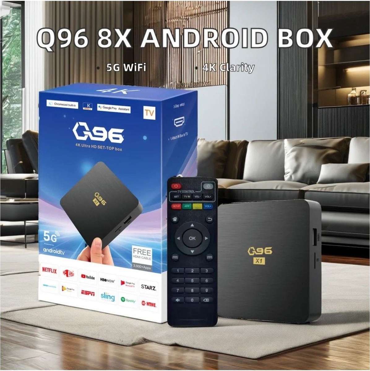 Q96 X1 TV Box Android 13.1, 8GB+128G