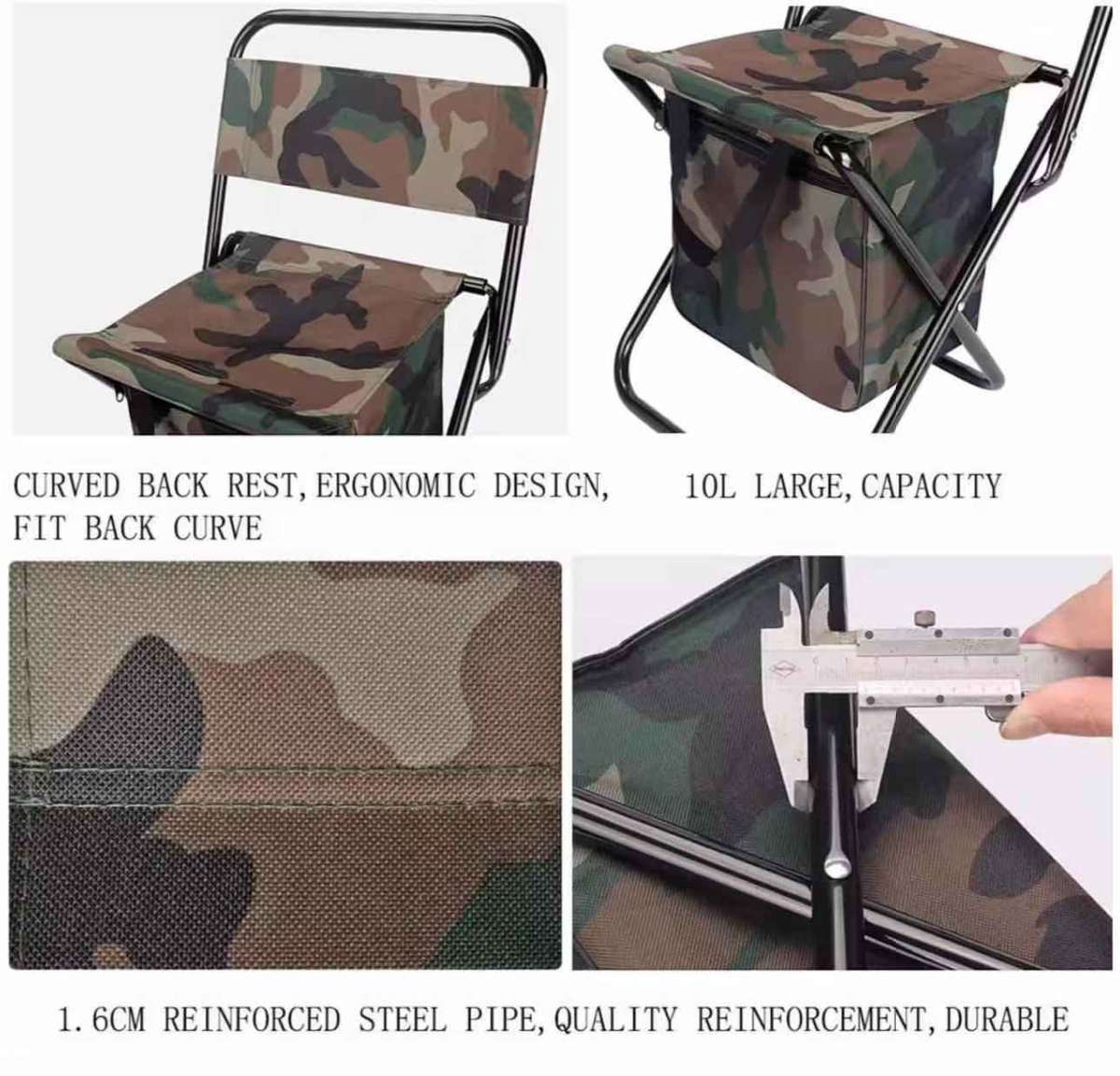 Multi-Purpose Portable Folding Camping/Fishing Chair with Storage