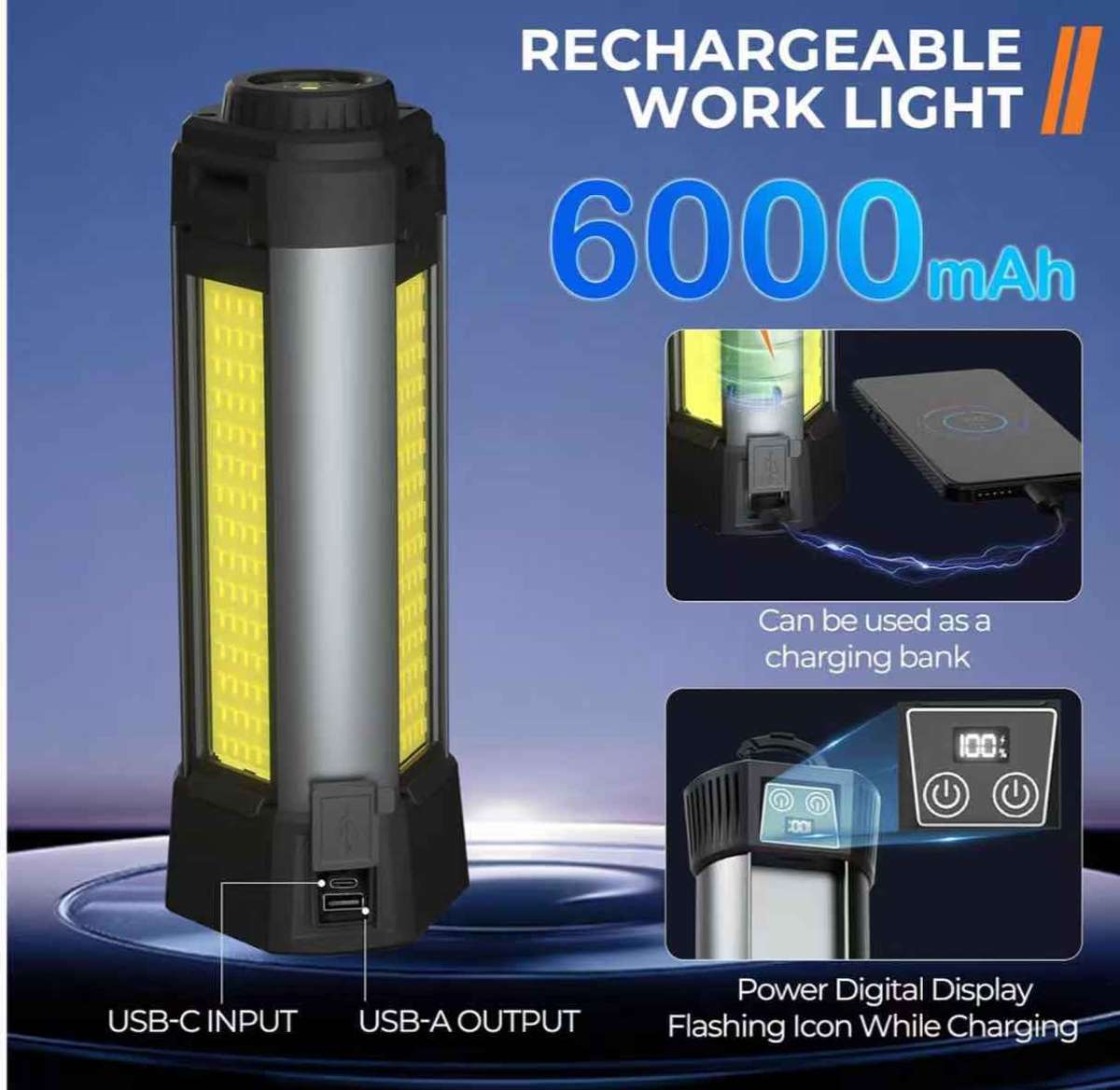 LED Work Light with Portable Folding Stand