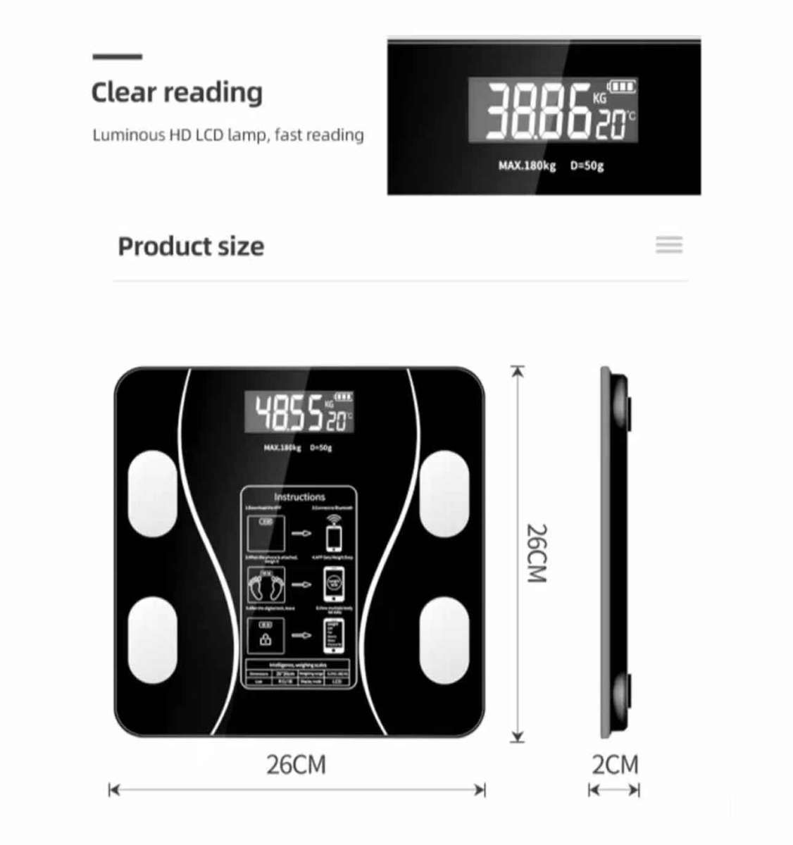 Smart Home Bathroom Scales Digital Scale Body Weight