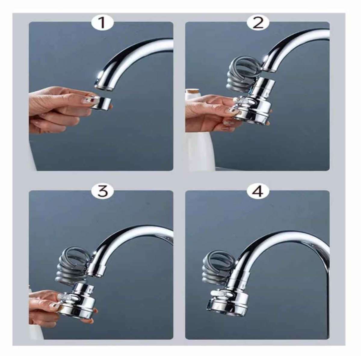 Sink Faucet Head Extender - 360 Degree Rotation