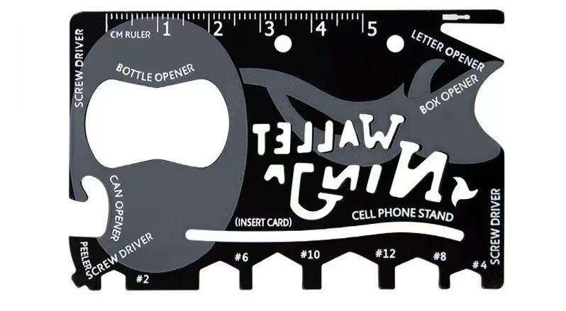wallet Ninja 18 in 1 Multi Prupose Credit Card Size pocket tool