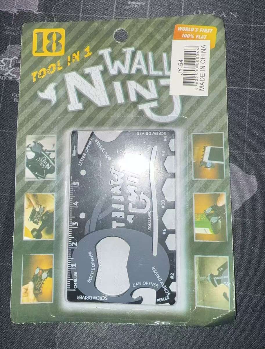 wallet Ninja 18 in 1 Multi Prupose Credit Card Size pocket tool