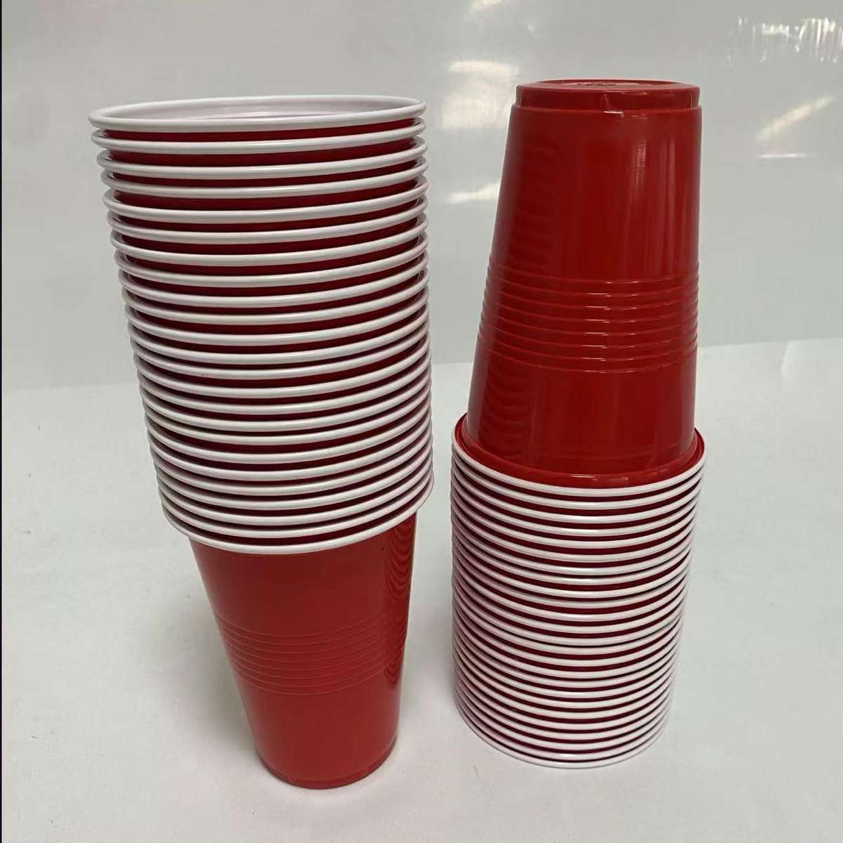 Party 50PCS 16oz/500ml Plastic Party Cups Disposable Plastic Cup S-Red