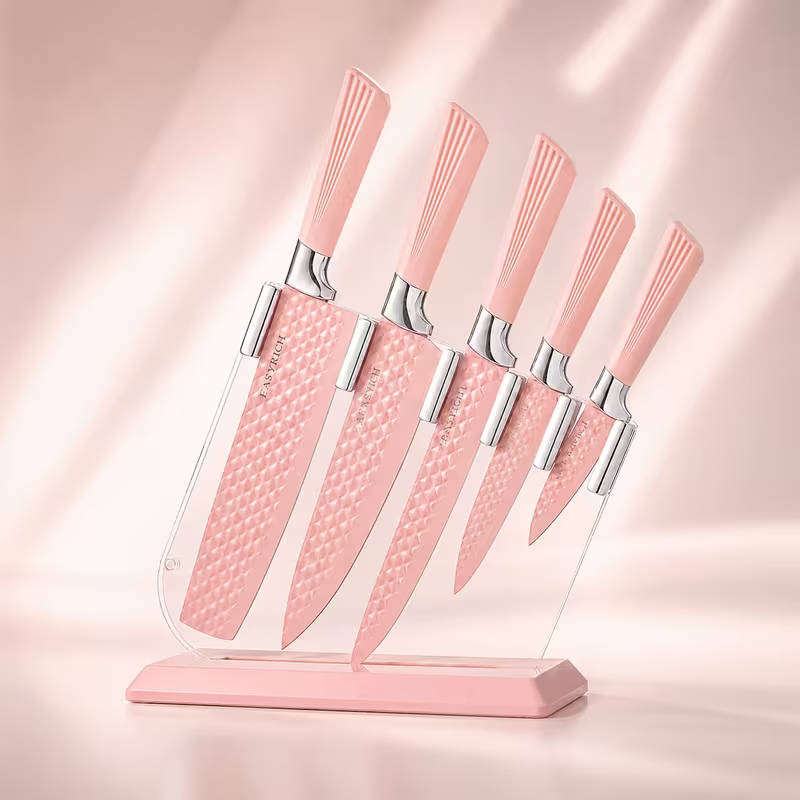 5pcs Pink Kitchen Knife Set