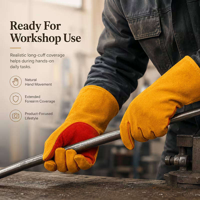 Heavy-Duty Double-Layer Cowhide Welding Gloves