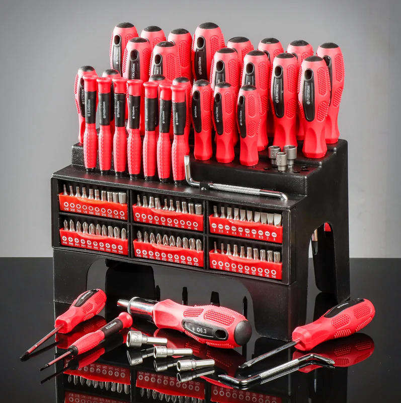Professional 100-Piece Magnetic Screwdriver and Bit Set