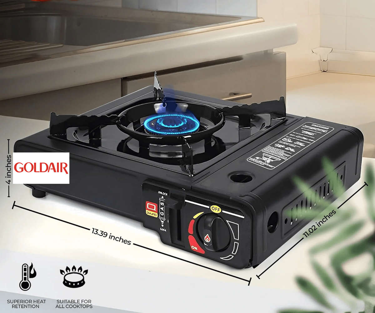 Goldair Portable Camping Gas Stove - Electric Ignition - Butane Gas