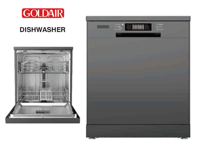 Brand New - Goldair 13 Place Dishwasher - Silver - 2 layer Rack