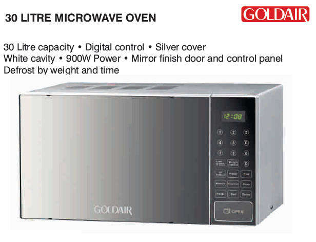 Goldair 30L Microwave Oven - Digital Control