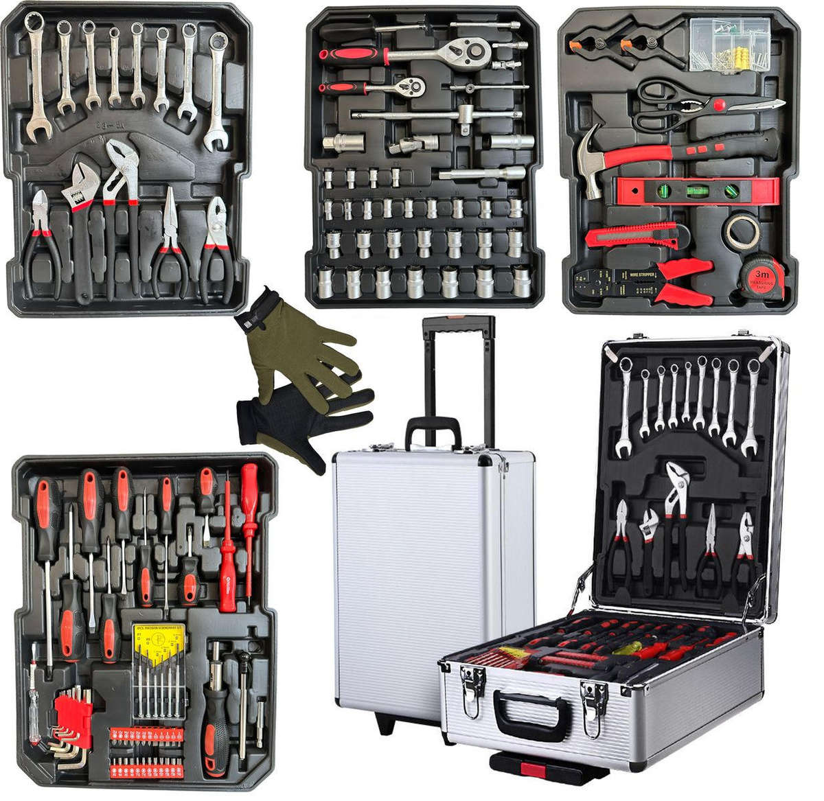 187pc All-In-One Handyman DIY Tool Kit On Wheels