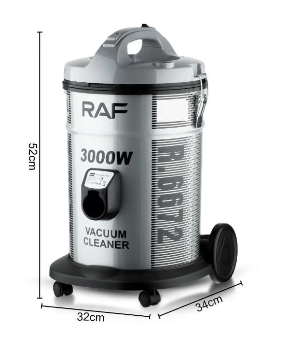 RAF 3000W Professional Vacuum Cleaner - Durable Metal Finish