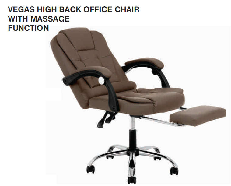 Vegas High Back Office Chair with Massage Function - Gas Lift - Swivel - Height Adjustable