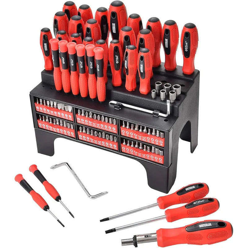Professional 100-Piece Magnetic Screwdriver and Bit Set