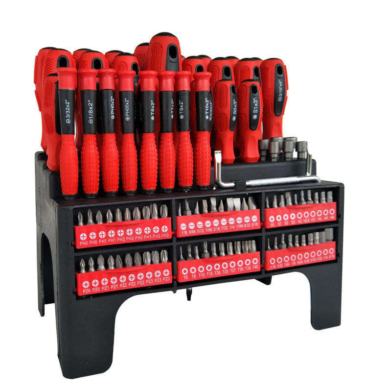 Professional 100-Piece Magnetic Screwdriver and Bit Set