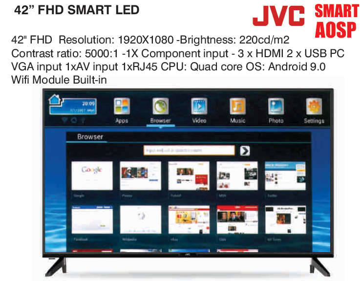 JVC 42` FHD Smart LED - Quad Core - AOSP