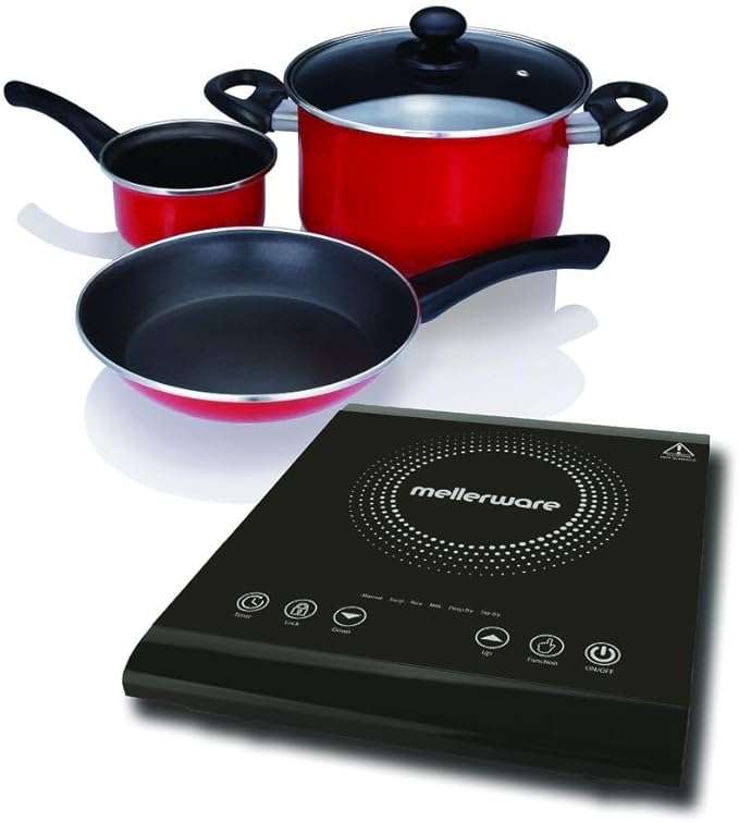 Mellerware 5pc Capri Induction Cooker and Pot Set Bundle