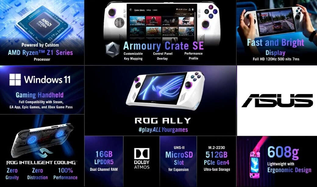 ASUS ROG ALLY Z1 EXTREME Handheld Gaming Console
