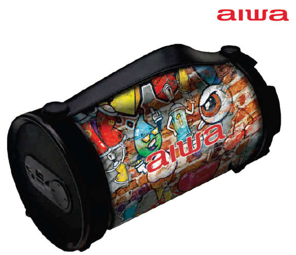 Aiwa Grafitti Bluetooth Speaker - Carry Handle Included - LED Display