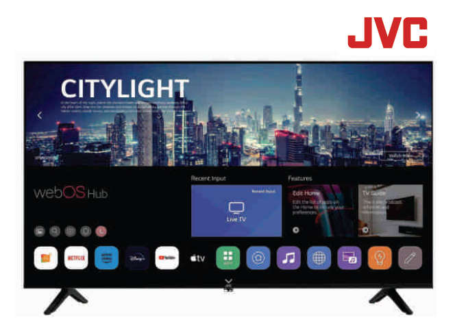 JVC 43` QLED Smart TV - Android 14 - Built-In Wifi Module