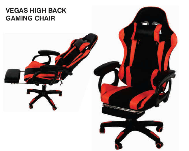 Vegas High Back Gaming Chair with Foot / Leg Rest