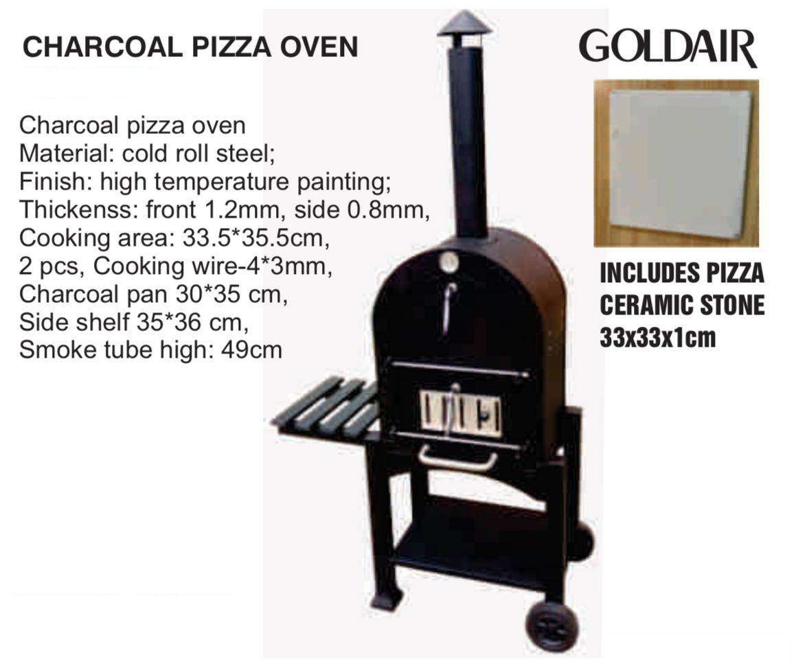 Goldair Charcoal Pizza Oven - Pizza Stone Included