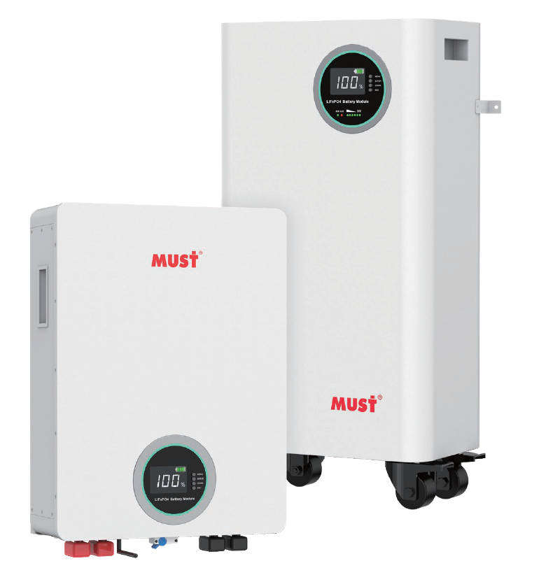 MUST 5.12kwh 51.2V 100ah Lithium Iron Phosphate Battery - LiFePO4 - Wall or Rack Mounted