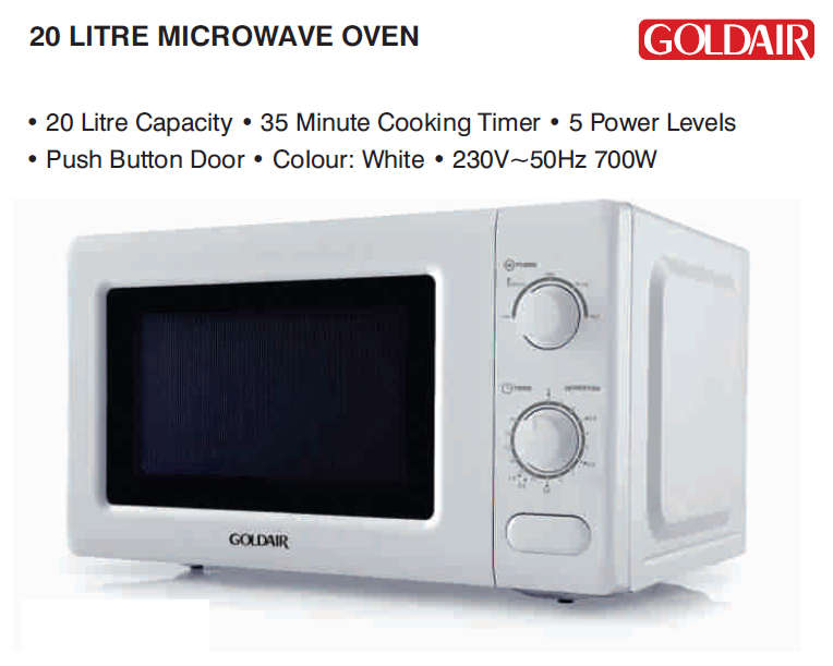 GoldAir 20L Microwave Oven
