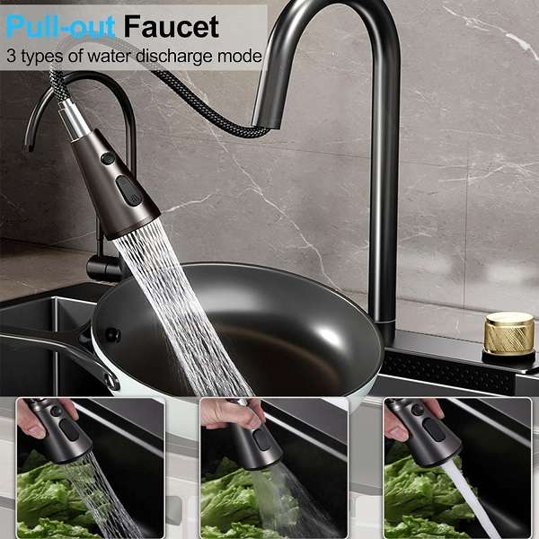 Modern All-In-One Stainless Steel Sink Combo Complete With Faucets - 75cm