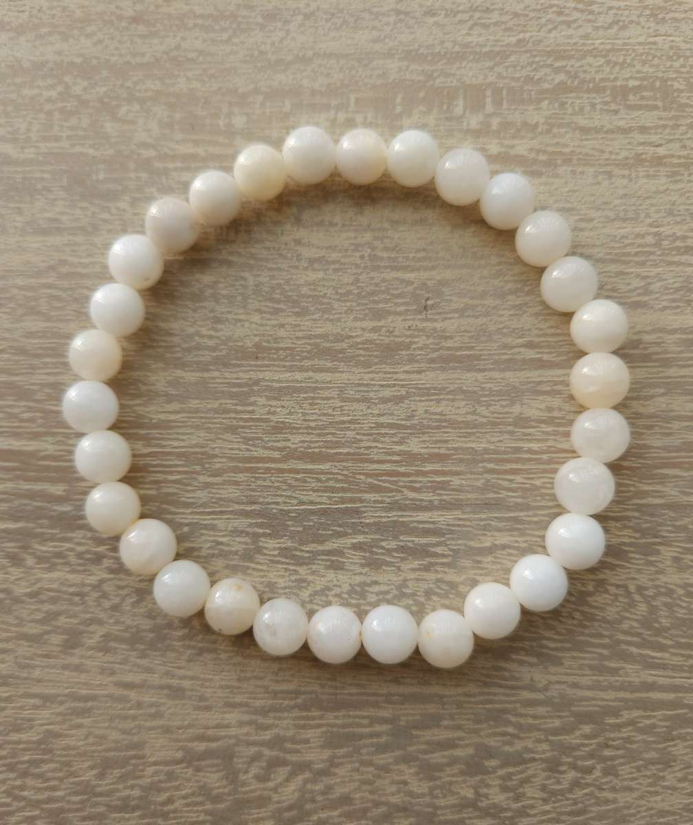White Agate Bracelet - 6mm