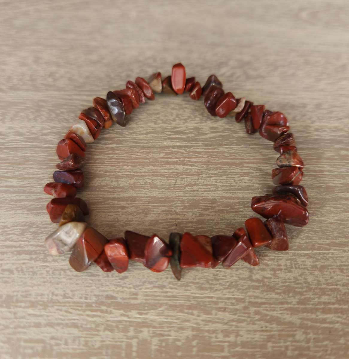 Red Jasper chip Bracelet - 5-10mm bead size