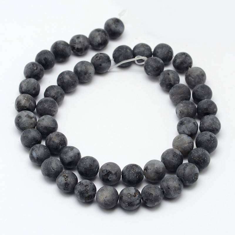 Larvikite/Black Labradorite Beads - 6mm - 62pcs