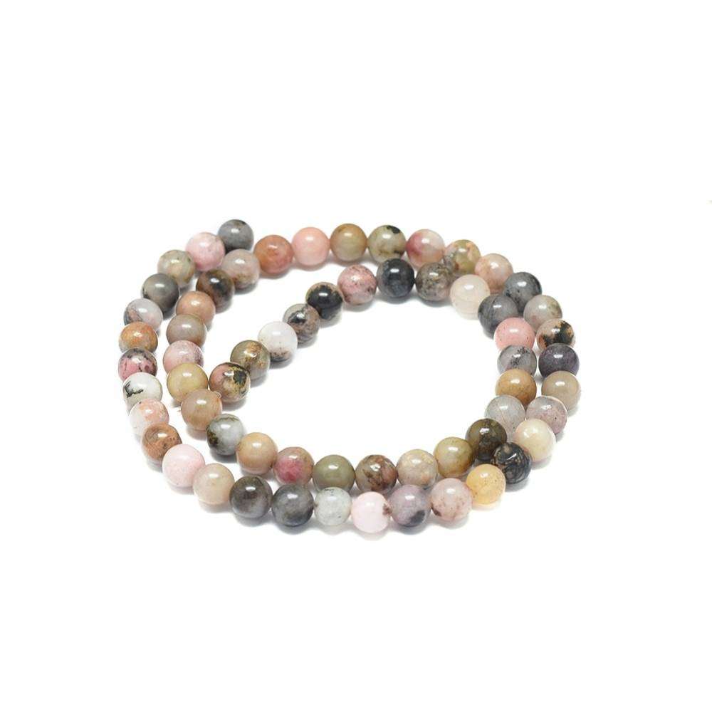 Rhodonite Stone Beads - 6mm - 65pcs