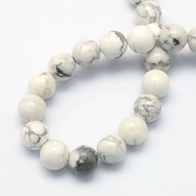 White Howlite Beads - 6mm - 66pcs