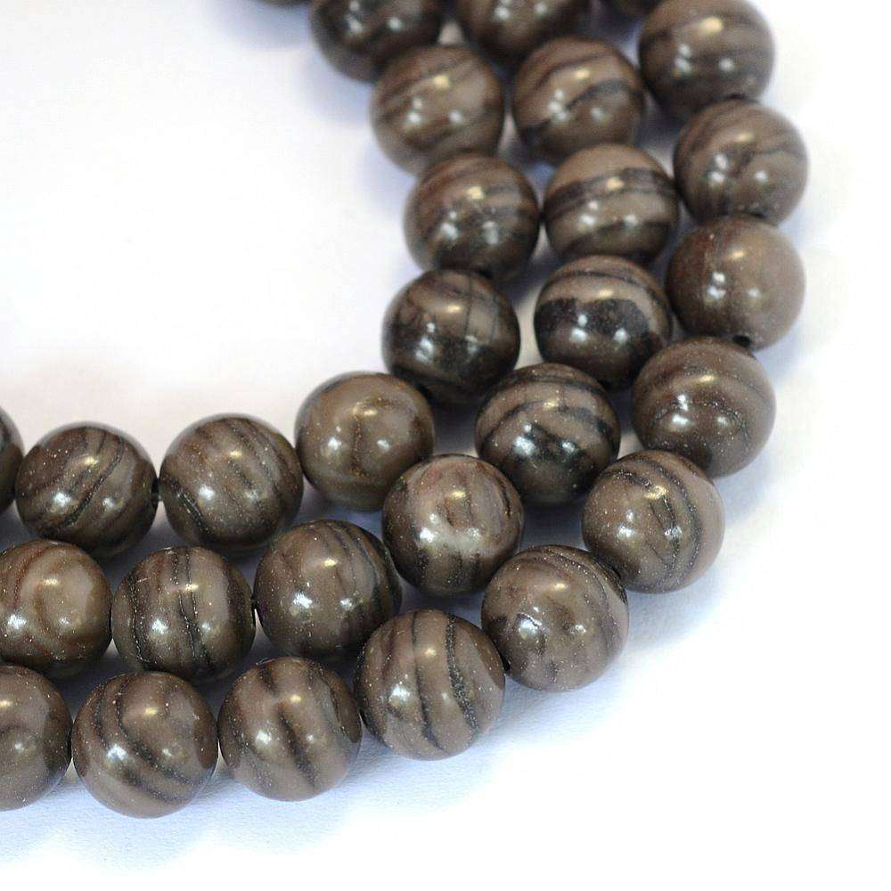 Black Wood Lace Stone Beads - 6mm - 60pcs