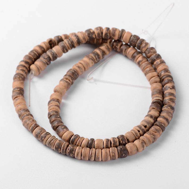 Coconut Wood Beads, Rondelle, 4mm, Natural Colour - 500pcs