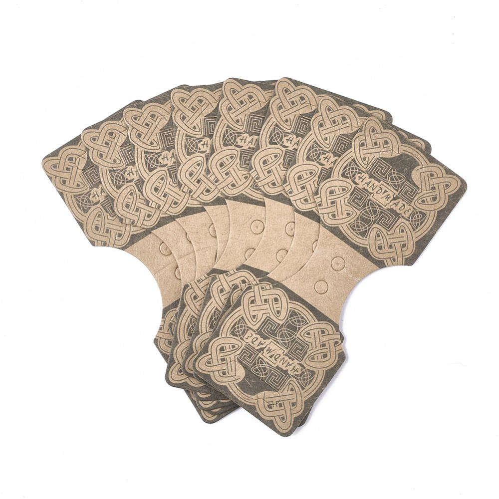 Cardboard Display Cards, 90x35x0.3mm, Camel - 50pcs