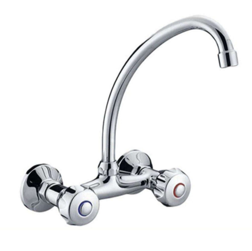 AIYI AY406-048 Kitchen Sink Dual Tap Wall Mixer Faucet