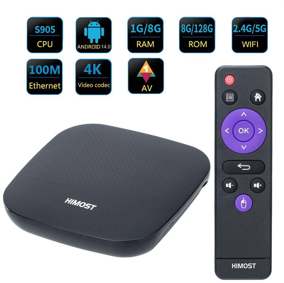 HiMost A1 4K Ultra HD HDR TV Box | 5G WiFi | Android 14.0 | 64-bit CPU