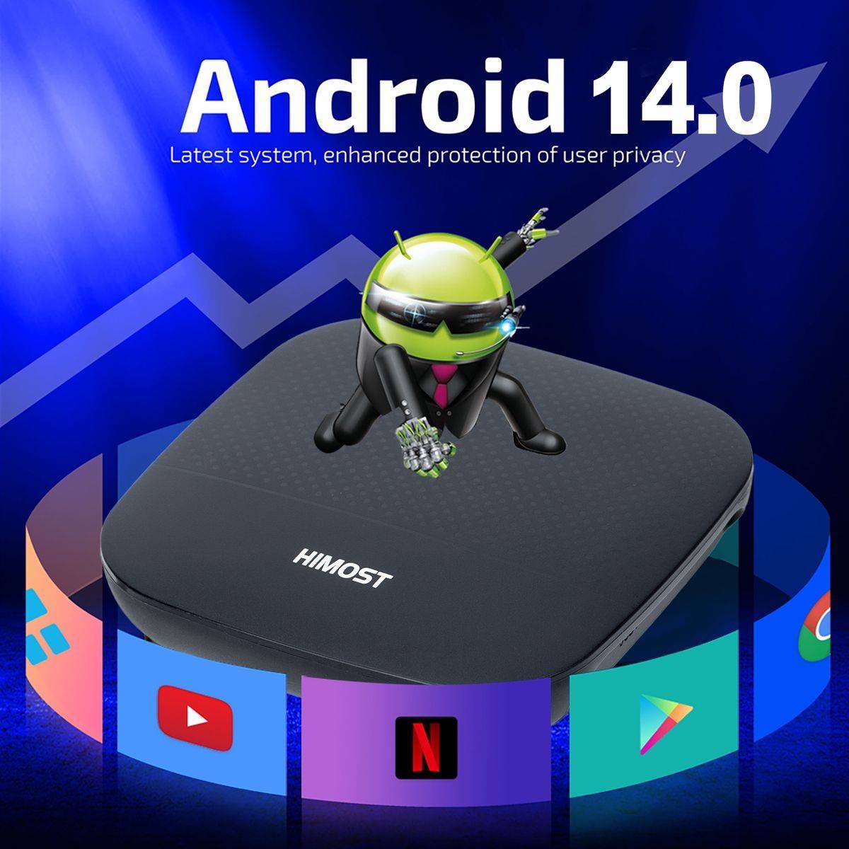 HiMost A1 4K Ultra HD HDR TV Box | 5G WiFi | Android 14.0 | 64-bit CPU