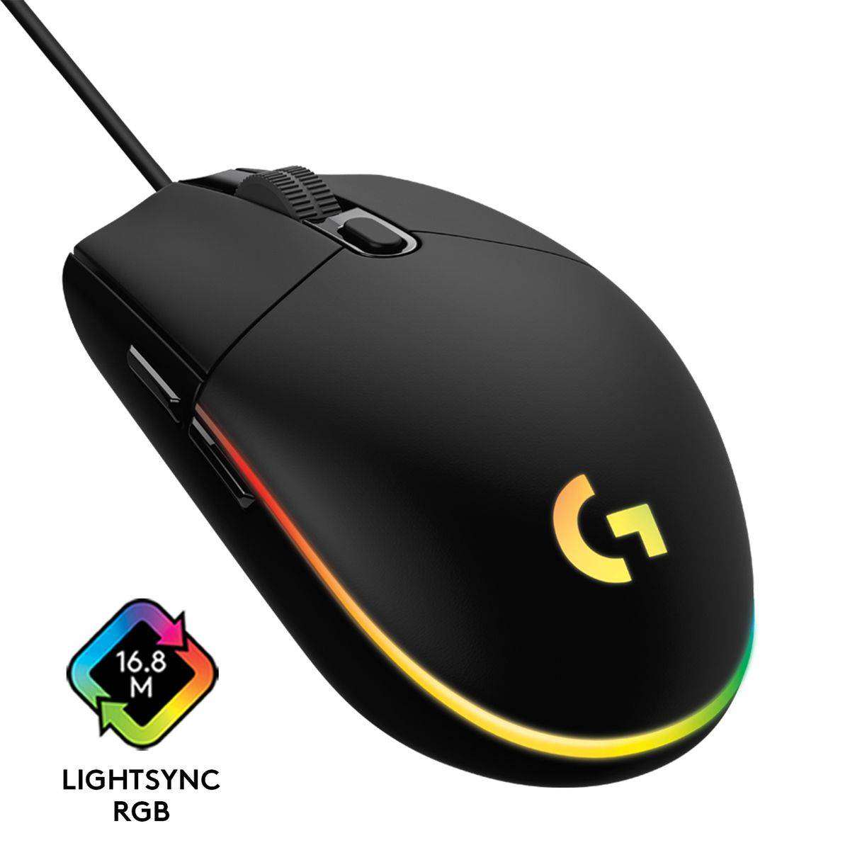 Logitech G102 USB Gaming Mouse with LIGHTSYNC RGB Colours - Black