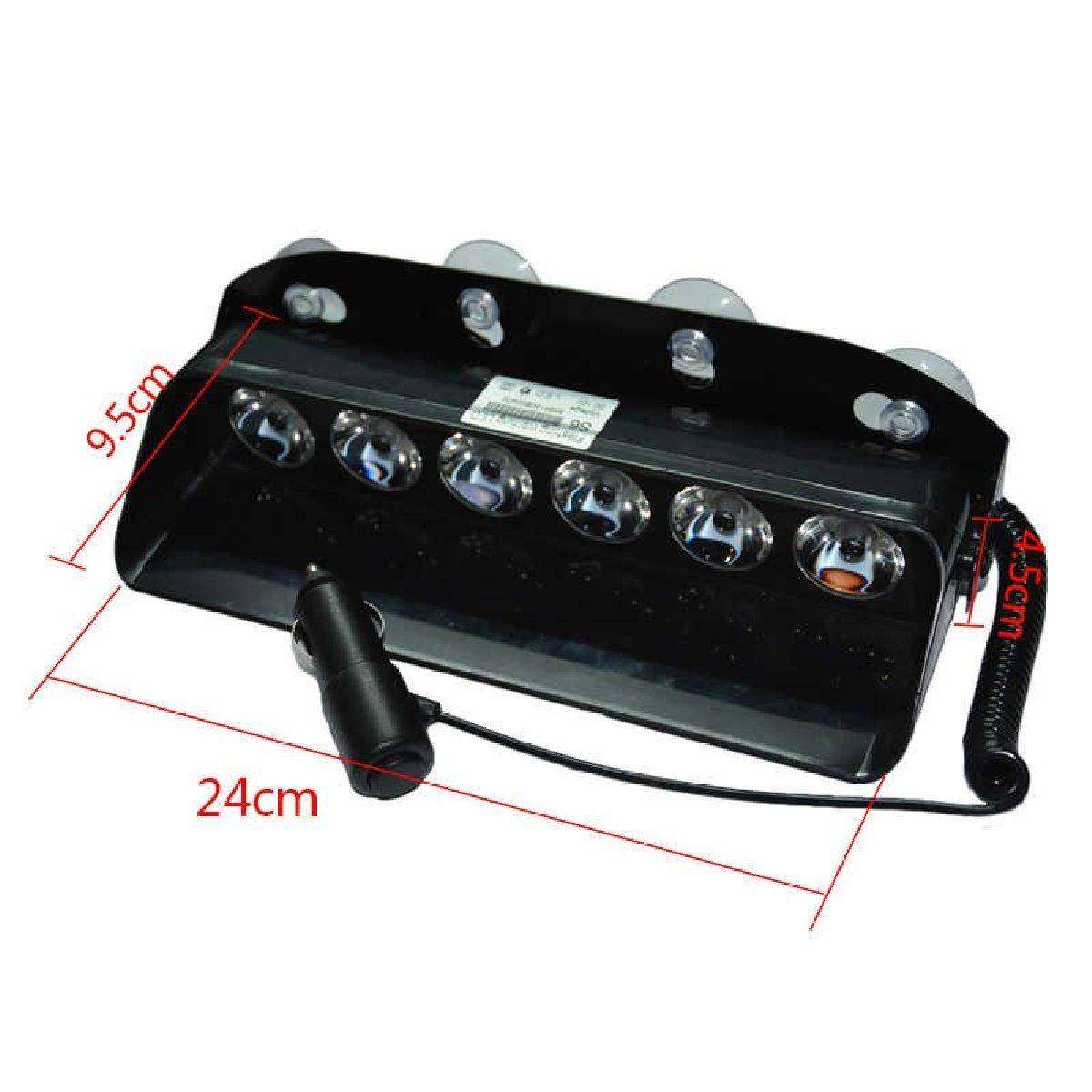 Dash-Mount Emergency Strobe Warning Light - White