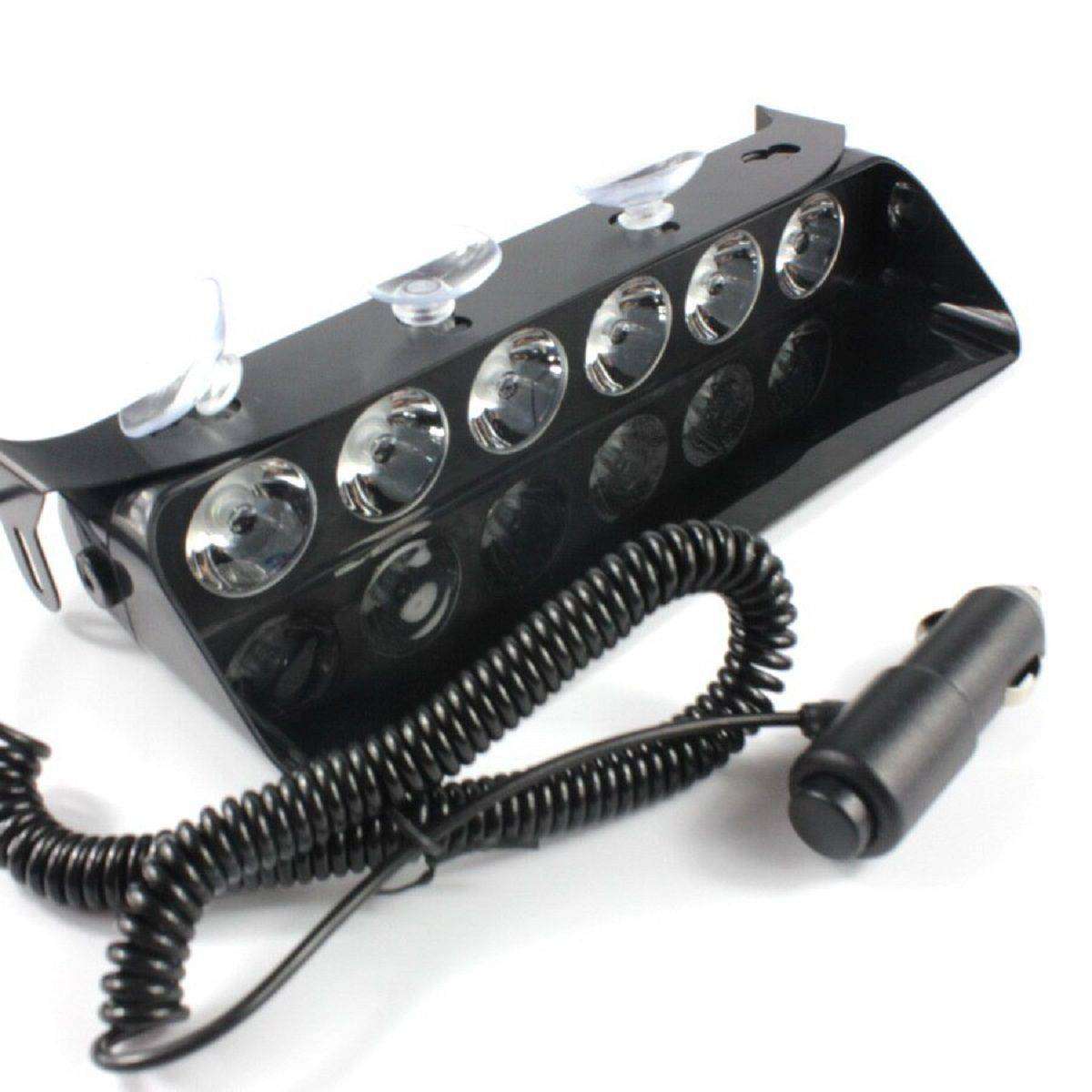 Dash-Mount Emergency Strobe Warning Light - White