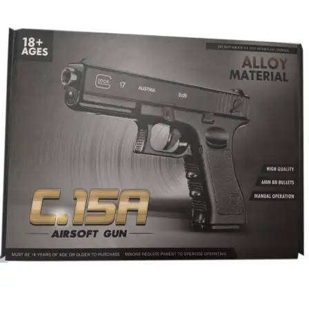 AIR SOFT BB GUN GLOCK 17 GEN 3 REPLICA PISTOL ALLOY METAL TOY GUN  C.15A