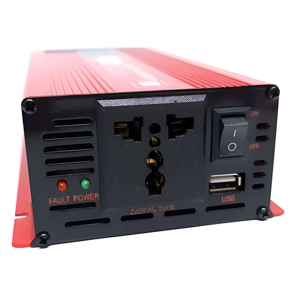 Red 1000W Power Inverter - 12V to 220V Converter