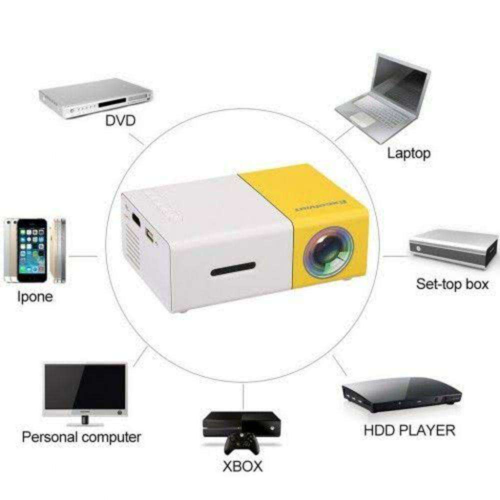 PORTABLE HD LED PROJECTOR LAPTOP HOME CINEMA THEATRE