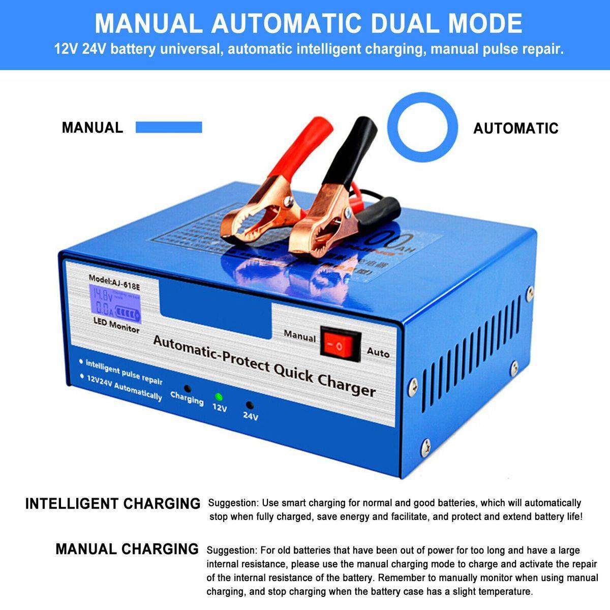 12V/24V Pulse Repair Charger Car Battery Charger